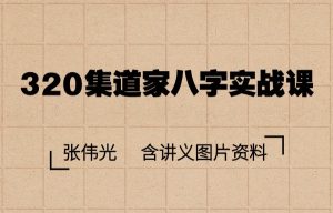 320集道家八字实战课程张伟光视频含讲义图片资料